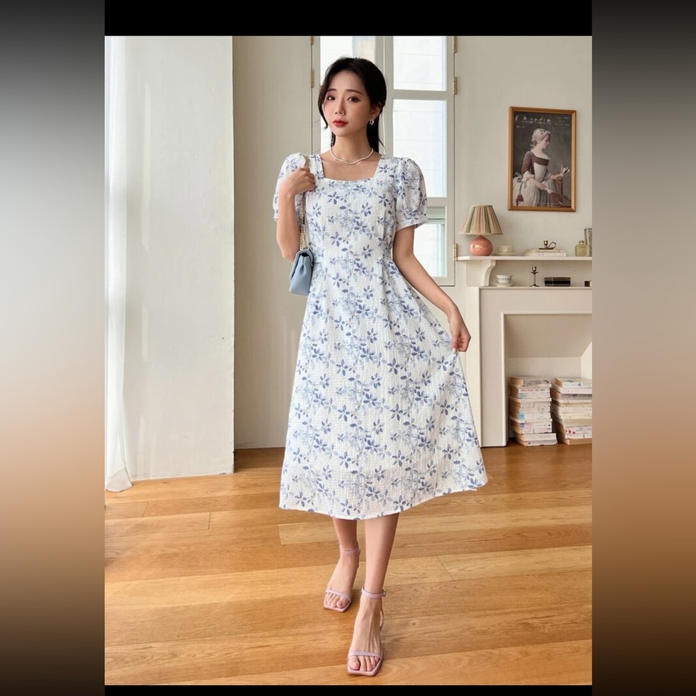 Blue floral dress